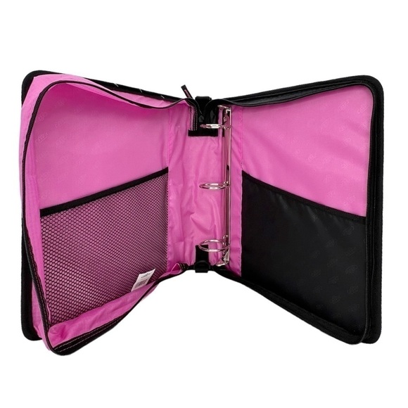 Case-It “The Classic” 2” Three Ring Binder Blue with Pink Polka Dots 3 New NWT - Picture 4 of 6